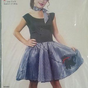 Girls 50s poddle skirt dress costume